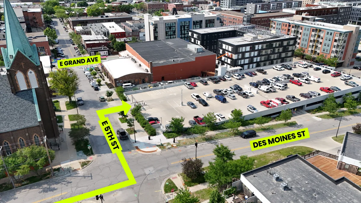 Garage approach from the north shown on the supplied tour map