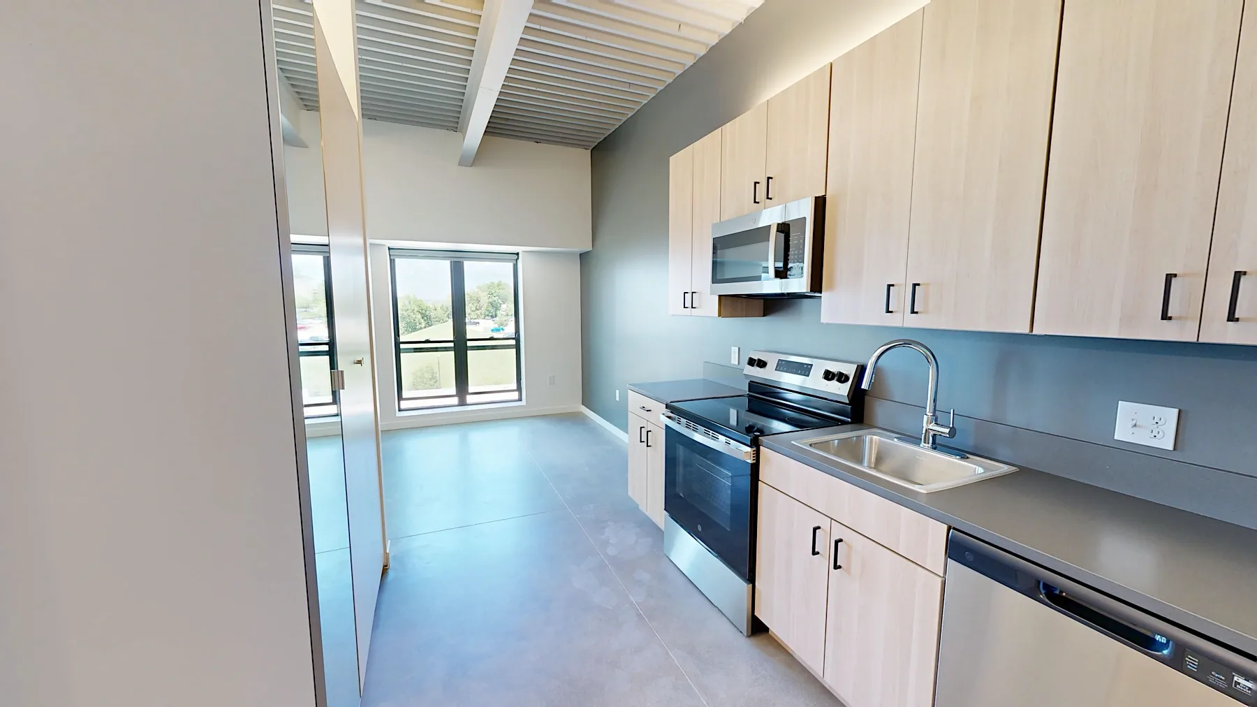 The Flow kitchen and exposed structure